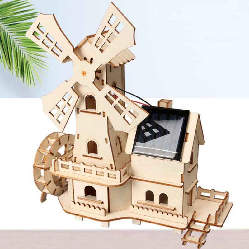 DIY Solar Energy Windmill House DIY Science Experiment Kit & Education Model Toy Physics Science Toys For Children Gift Toy