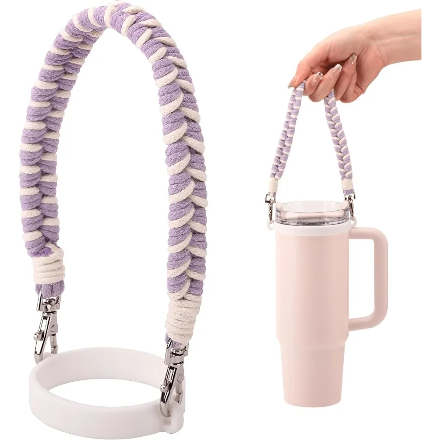 

Ручка для бутылки с водой, ремешки ручной работы, силиконовый держатель для бутылки с водой с ремешком, совместимая чашка на 840 унций, гидрокол B