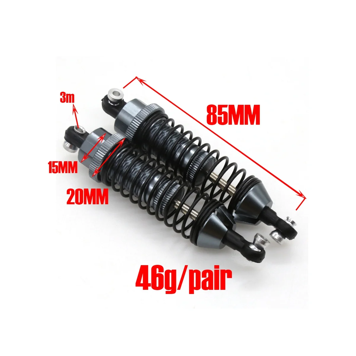 Amortisseurs en métal pour Redcat Gen8 Isabel 8 Scout II 1/10 RC inoler, pièces de mise à niveau de voiture, titane, 85mm, 4 pièces