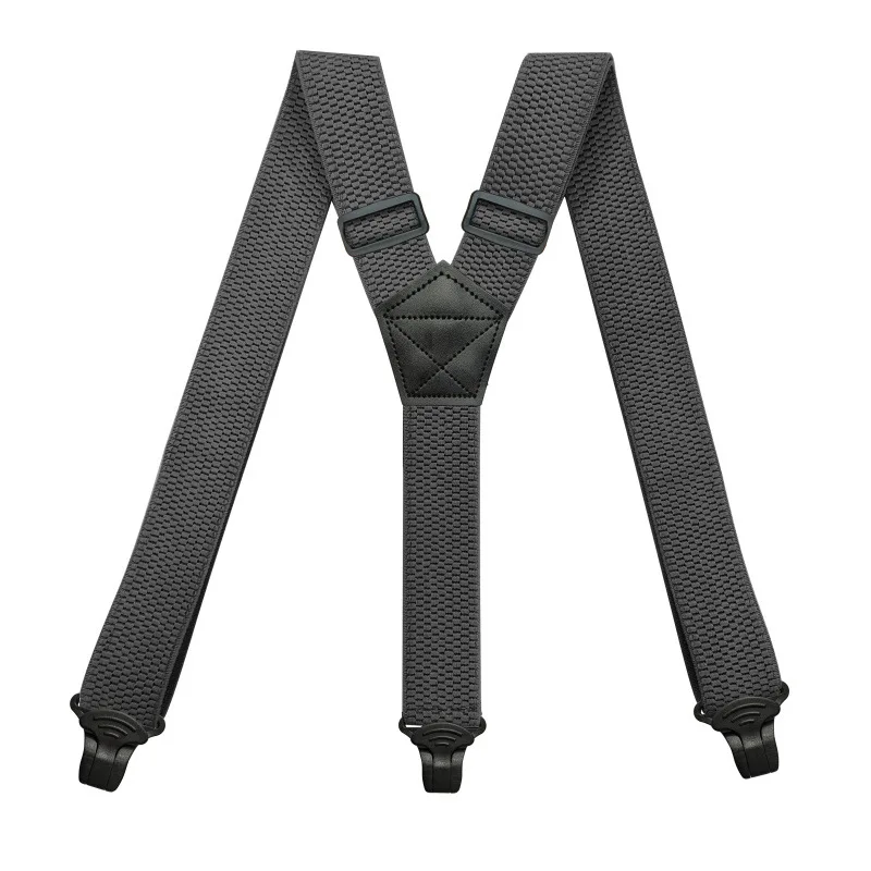 Robuste Hosenträger für Männer, Arbeit im Freien, 3,8 cm/1,5 Zoll, Y-Rücken, 3 Kunststoff-Clips, verstellbare elastische Hosenträger, Riemen, Gürtel – Detail 8