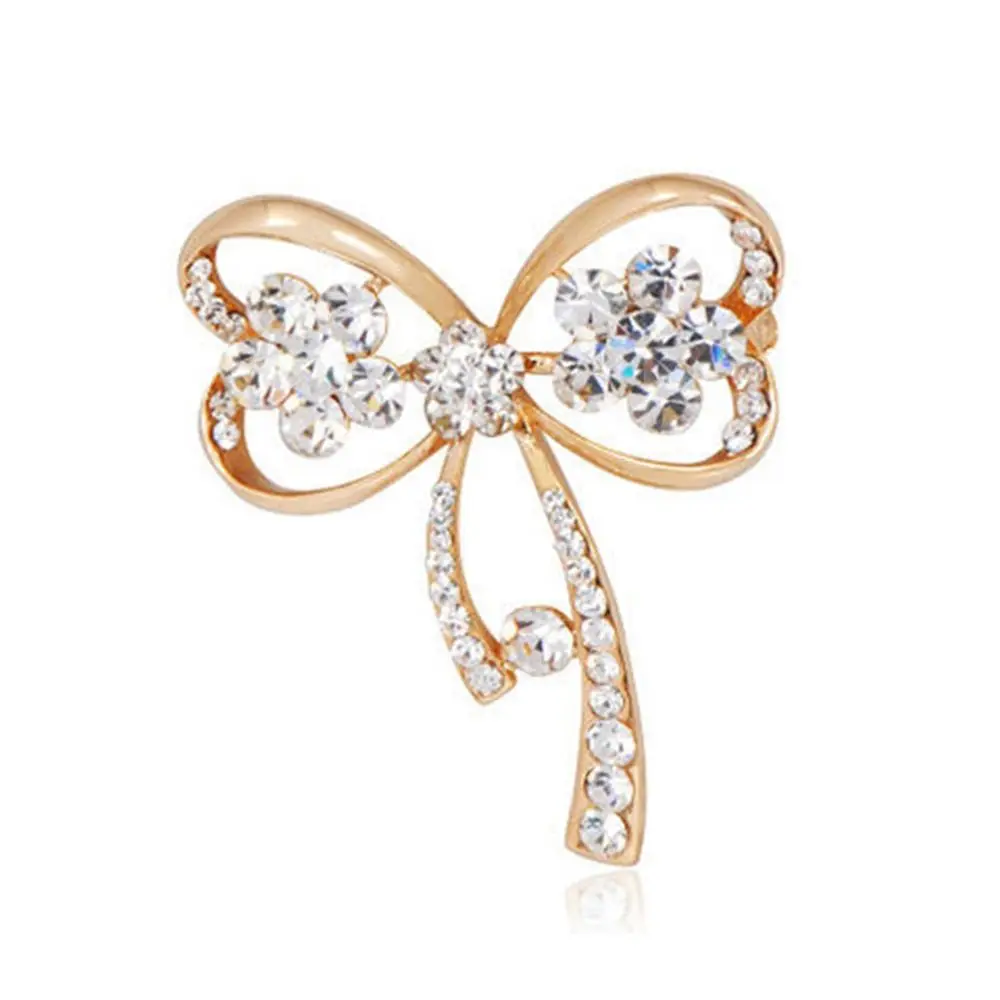 Fashion Rhinestone Brooch Crystal Diamante Wedding Corsage Pin Flower Brooch