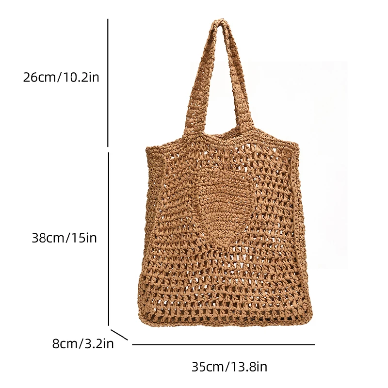 Pure hand-woven straw bag, excellent quality, high-end atmosphere on the grade, summer leisure vacation beach