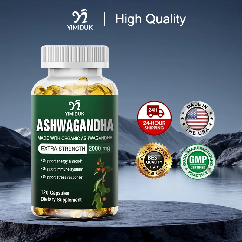 

Organic Ashwagandha Supplements, Support Mood Calm, T-Level, Balancesugar, Adrenal, Stress Relief and Energy
