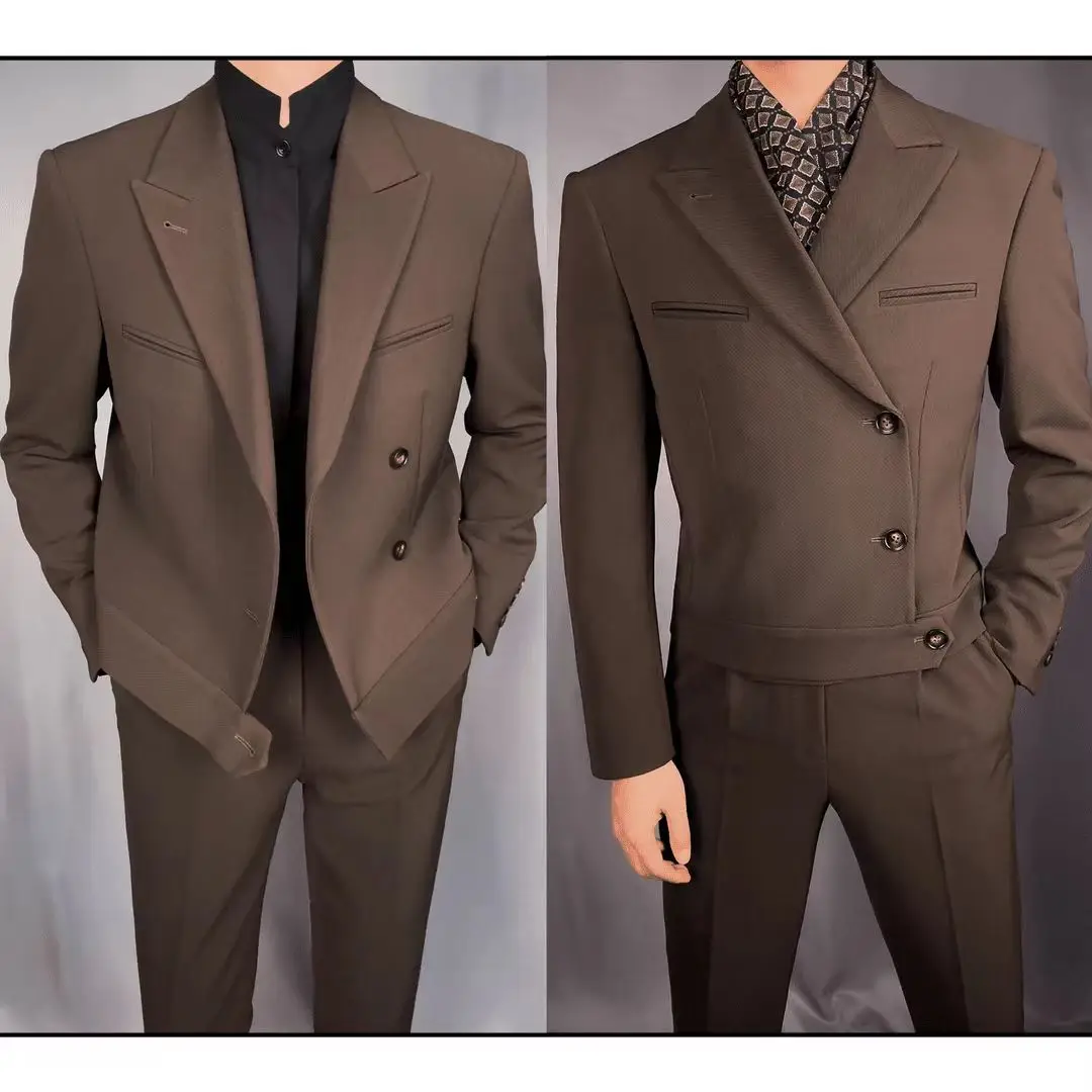 

Осенний новый роскошный мужской костюм Jaet Set Personali Haome Briti Sle, элитный комплект из двух предметов, молодежный длинный све, длинные брюки