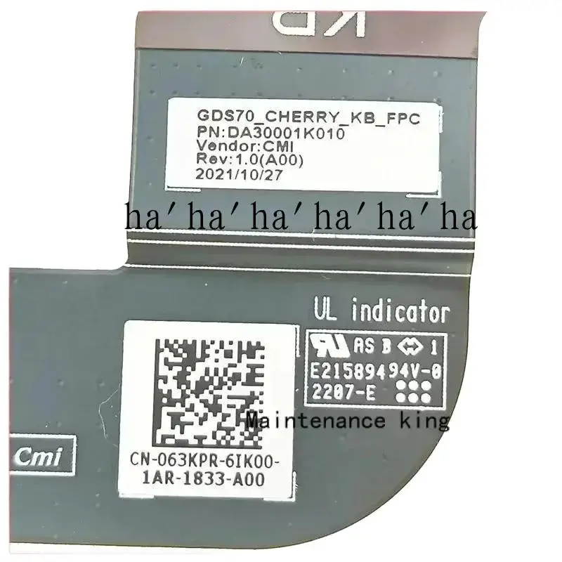 ε New Laptop Keyboard Connect Cable for Dell Alienware X17 R1 R2 GDS70 063KPR 63KPR DA30001K010 /*ε