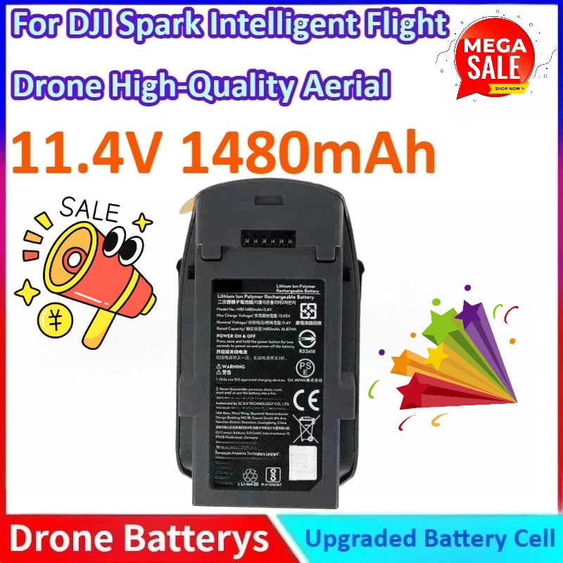 

New 11.4V 1480mAh General-purpose Rechargeable Drone Li-ion Battery for DJI Spark Intelligent Flight Drone High-Quality Aerial