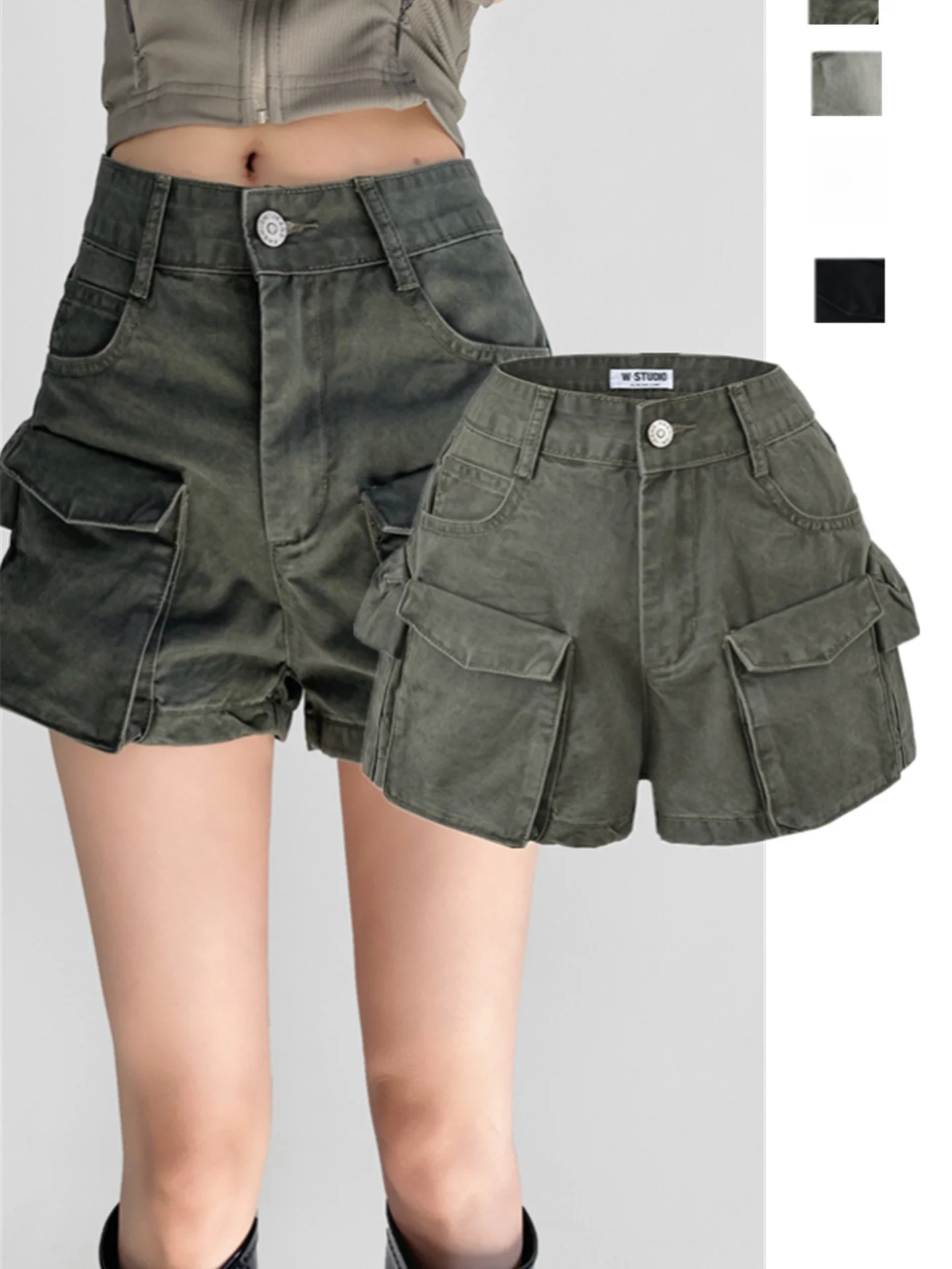 

Slimming High Waist Wide Leg Denim Jeans Multi kets Waed Sle Casual Comfortable orts for Women Faionable Workwear