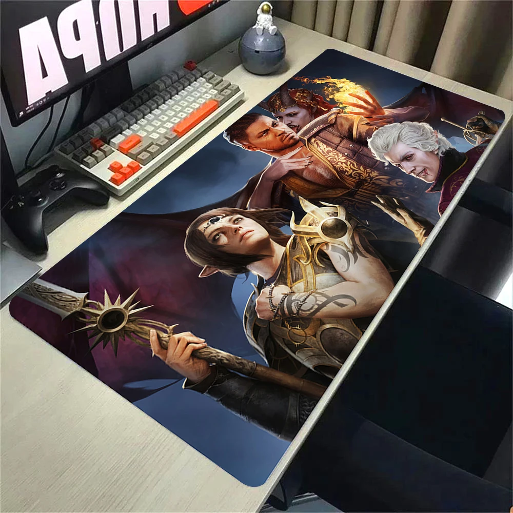 Game Desk Mats Baldurs Gate 3 Mousepad Rubber Mouse Pad Gaming Accessory Gamer XXL Carpets Computer Locking Edge Keyboard Mats