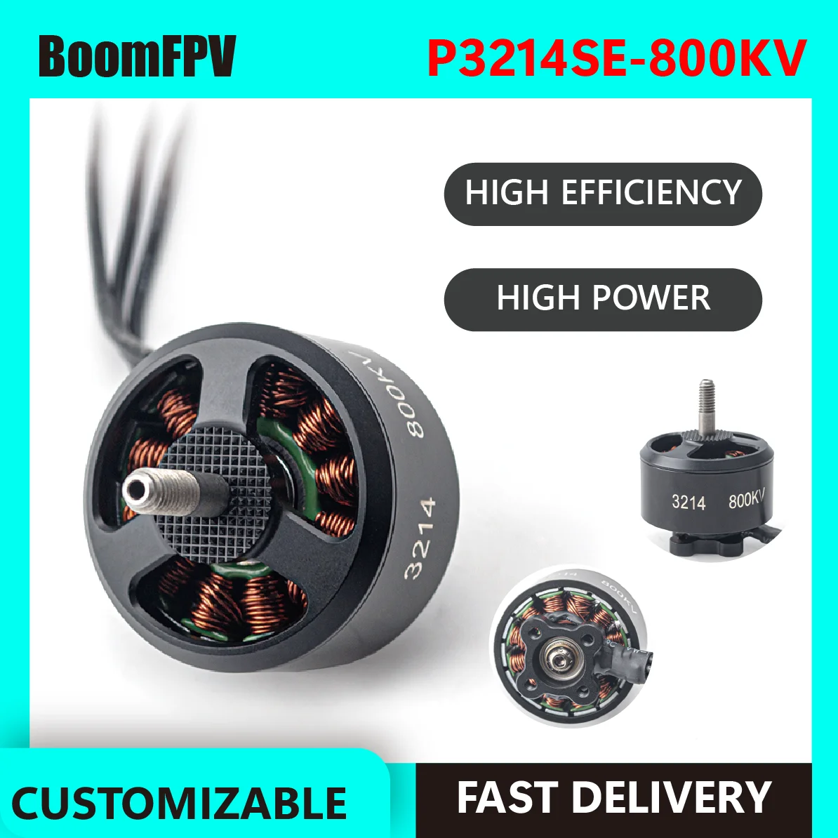 BoomFPV 3214 800KV Stainless Steel Model Aircraft Motor For RC FPV Drone Accessories Replacement Parts