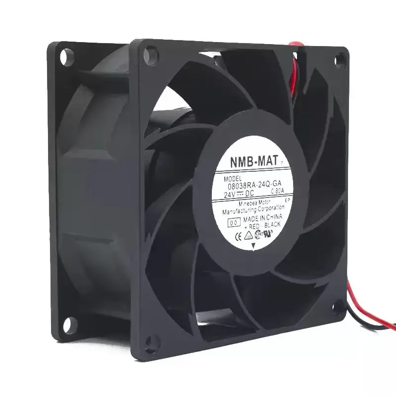 For NMB-MAT 08038RA-24Q-GA DC 24V 0.80A 8038 80x80x38mm Double Ball Bearing Server Inverter Chassis Enclosure Fan