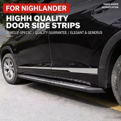 For Toyota Highlander 2014-2019 Side Door Body Molding Trim Strips Anti-Scratch Exterior Accessories Fit Decoration