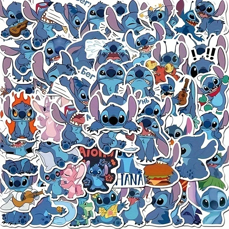 100pcs Funny Kids Disney Authorized Rainbow Stitch Stickers Cartoon Cute Used for Mobile Phones Computers Diy Scrapbooking