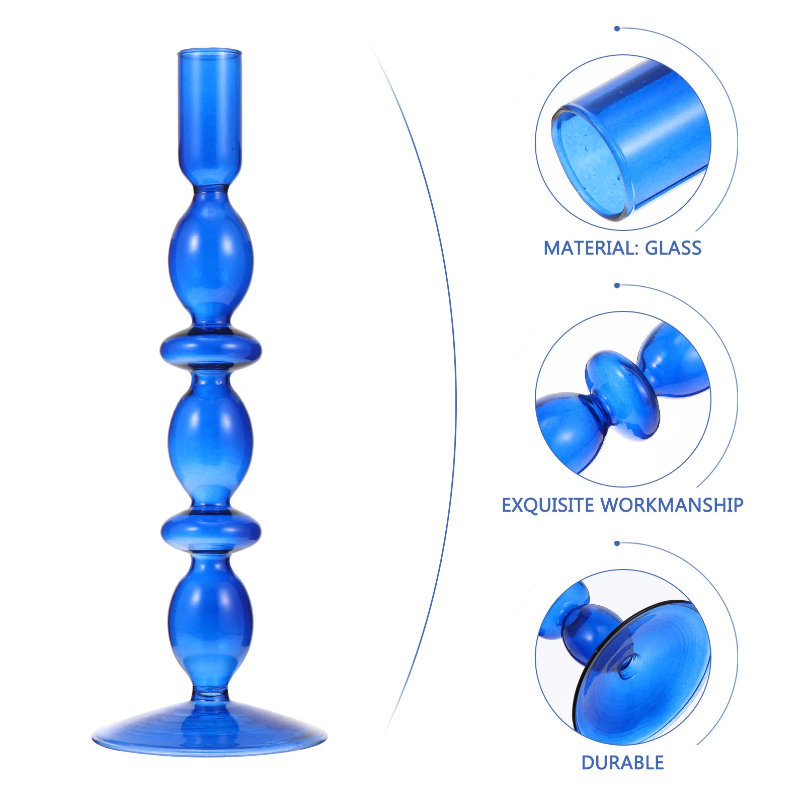 

1Pcs Glass Vintage Retro Holder Decorative Candlestick for Home Candlelight Dinner Romantic Decoration Holder