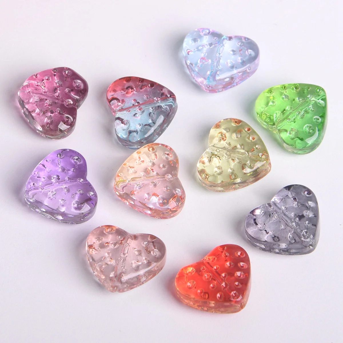 

10pcs Heart Shape 13x15mm Strawberry Surface Handmade Lampwork Crystal Glass Loose Beads For Jewelry Making DIY Crafts Findings