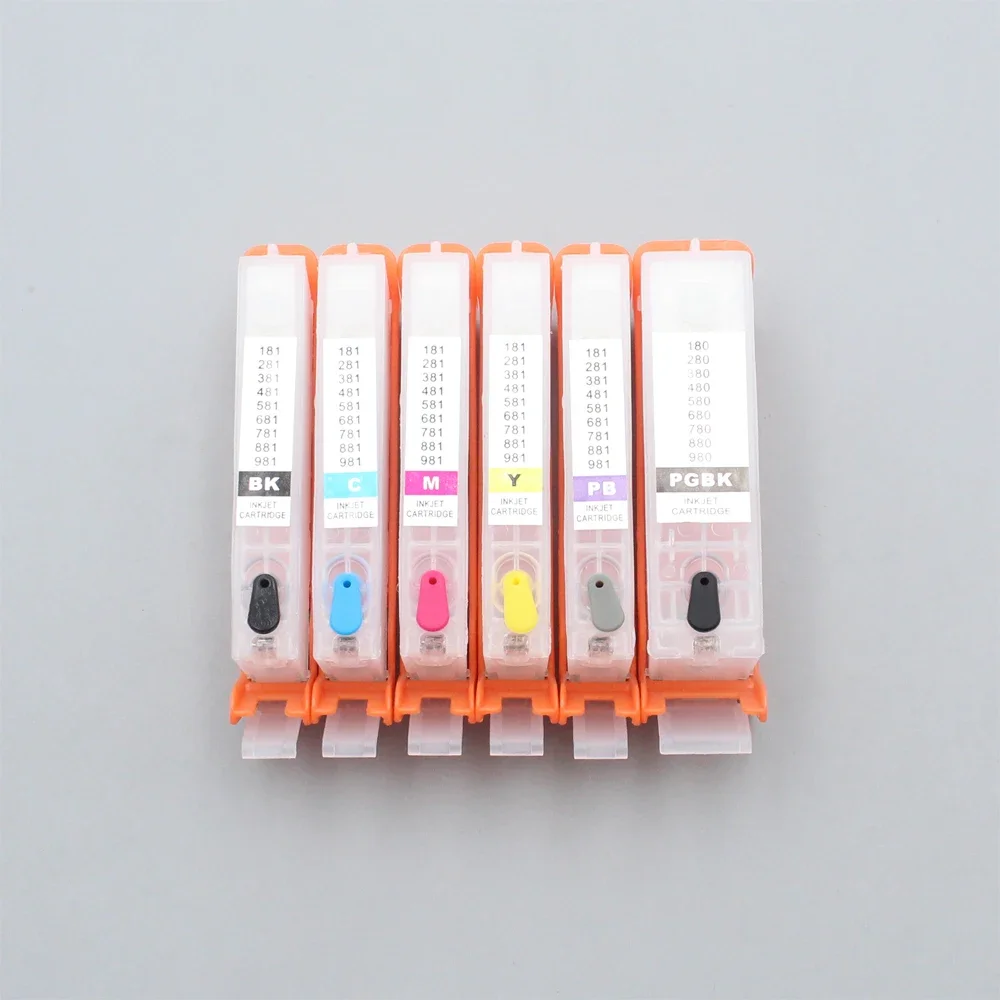 Refillable Ink Cartridge with chip PGI-980 CLI-981 PGI-980XL PGI980 for Canon PIXMA TS6290/TS8190/TS8195/TS8290/TS9590 printer