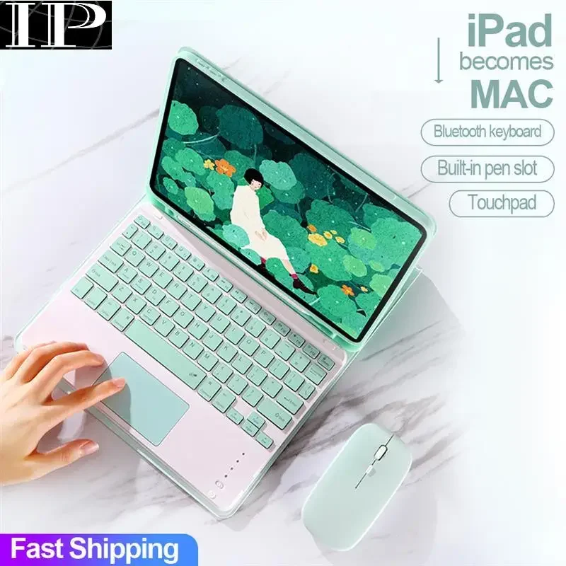 Touchpad Keyboard For iPad Case Mouse iPad Pro 9.7 10.5 11 2021 Air 2 3 4 10.9 10.2 2023 10th 9th 8th 7th 6th Generation Cover