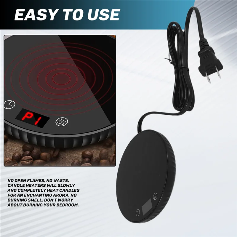 ABLE-캔들 워머/커피 워머, 8H 자동 차단 1-12H 타이머 캔들 왁스 워머, 2 온도 설정 122/140 ℉   미국 플러그