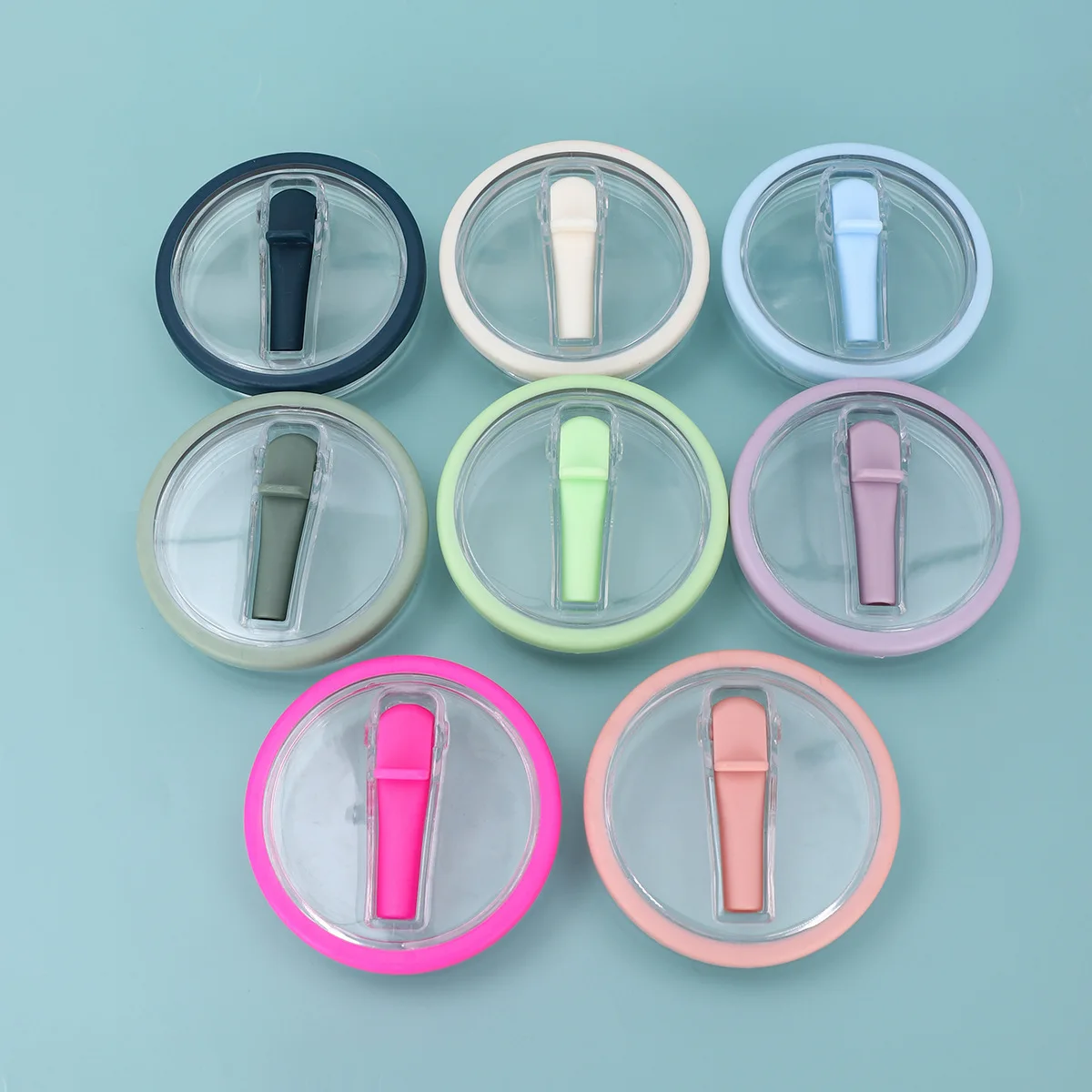 

Internet Red Innovative Ice Bullion Cup Color Lid Cross-border Spot Thickened Silicone with Straw Cover Plastic Ice Bullion Cup