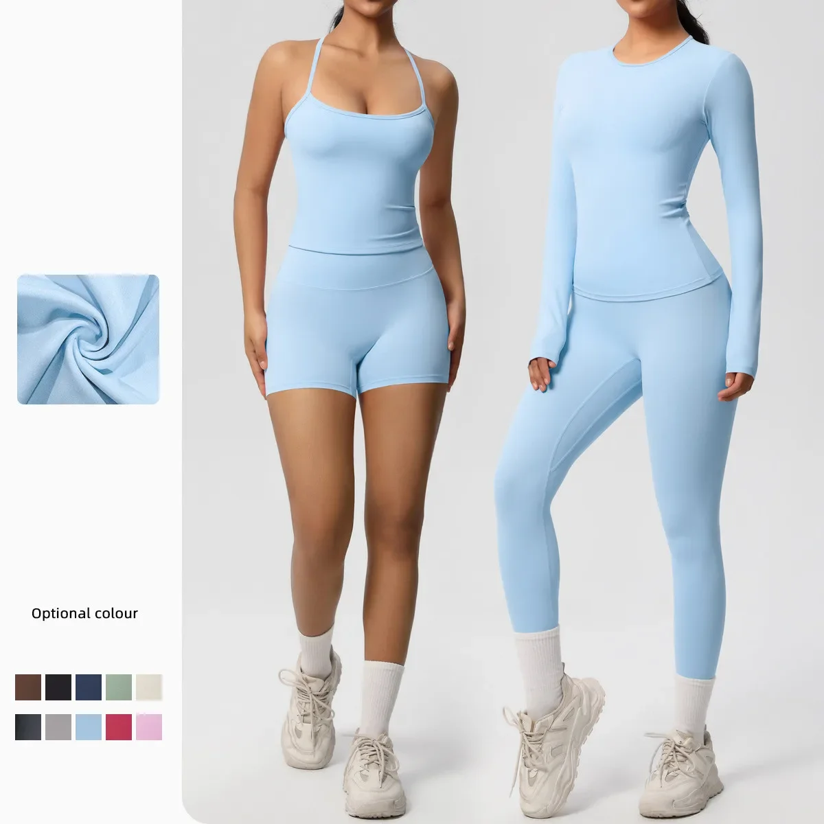 

Quick-Drying Gym Leggings Set Workout Dry Fit Breathable High Elastic Sports Top Jogging Quick Dry Push Up Slim Pants Female