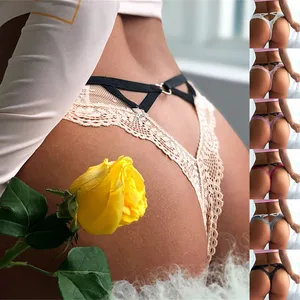 سراويل دانتيل مثير للنساء، ملابس داخلية شفافة منخفضة الخصر، ثونغ مجوف، ملخصات نسائية، سيور وسلسلة G، ملابس داخلية نسائية أفضل 10 سراويل داخلية للمبيعات مع ثقب - رقم 8
