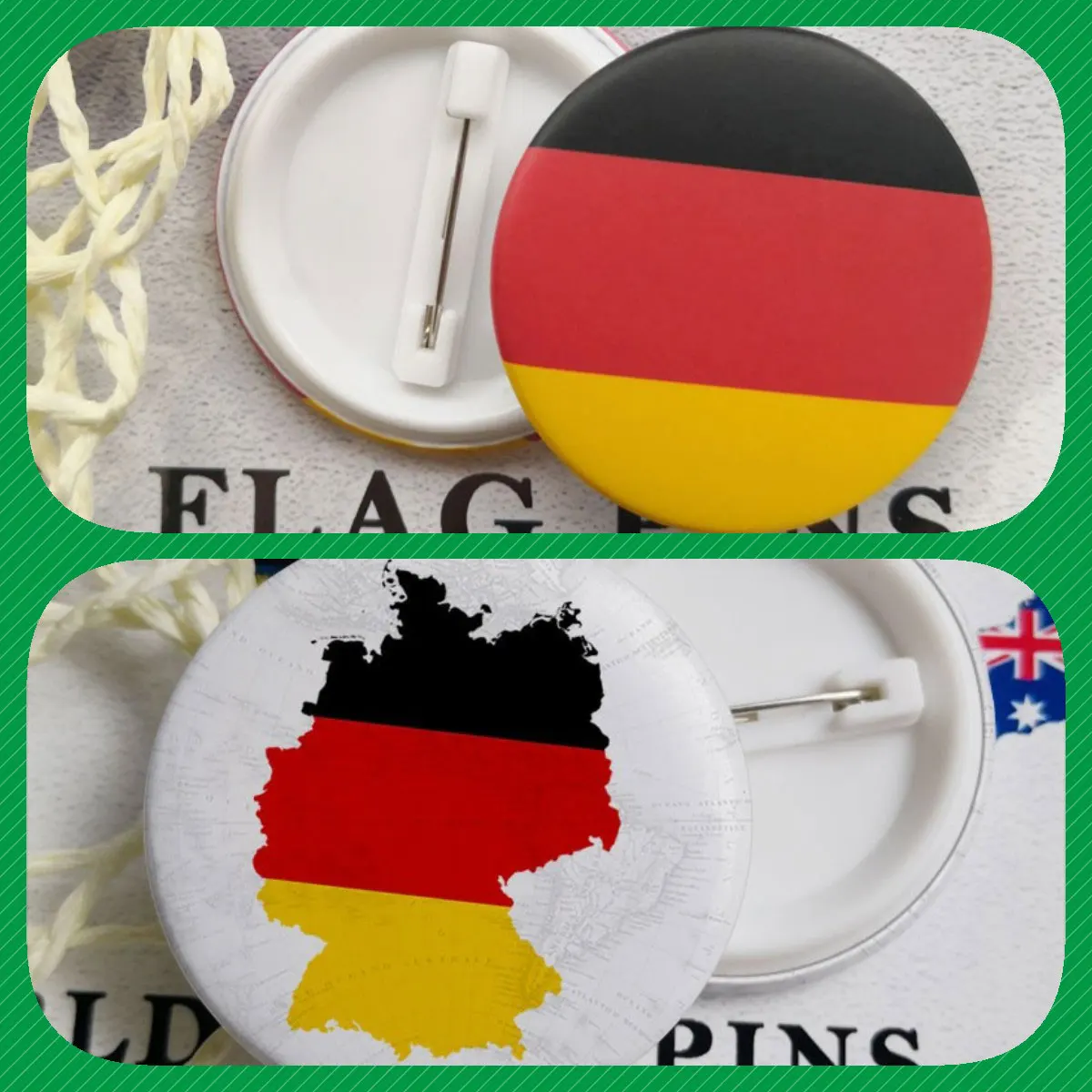 Germany Map Flag National Emblem National Flower Brooches Badges Lapel Pins