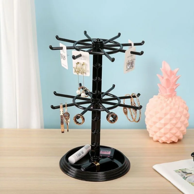 Rotatable Ear Ring Storage Rack Multi-level Display Stand Women's Jewelry Organizing Stand for Bracelets and Necklaces
