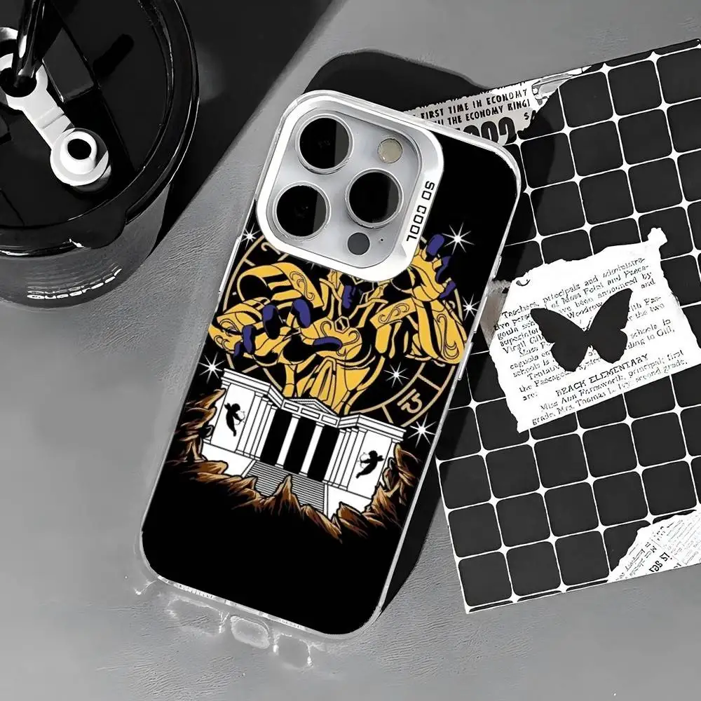 EPC SAGA Saint Seiya Fshion funda de teléfono IMD Color plata Shell para IPhone 16 15 14 13 12 11 Pro Max Plus