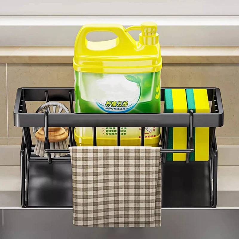 1 Pcs Multifunctional Sponge Rack Kitchen Shelf Sink Rag Dishwashing Detergent Dishcloth Organizer Kitchen Storage Rack