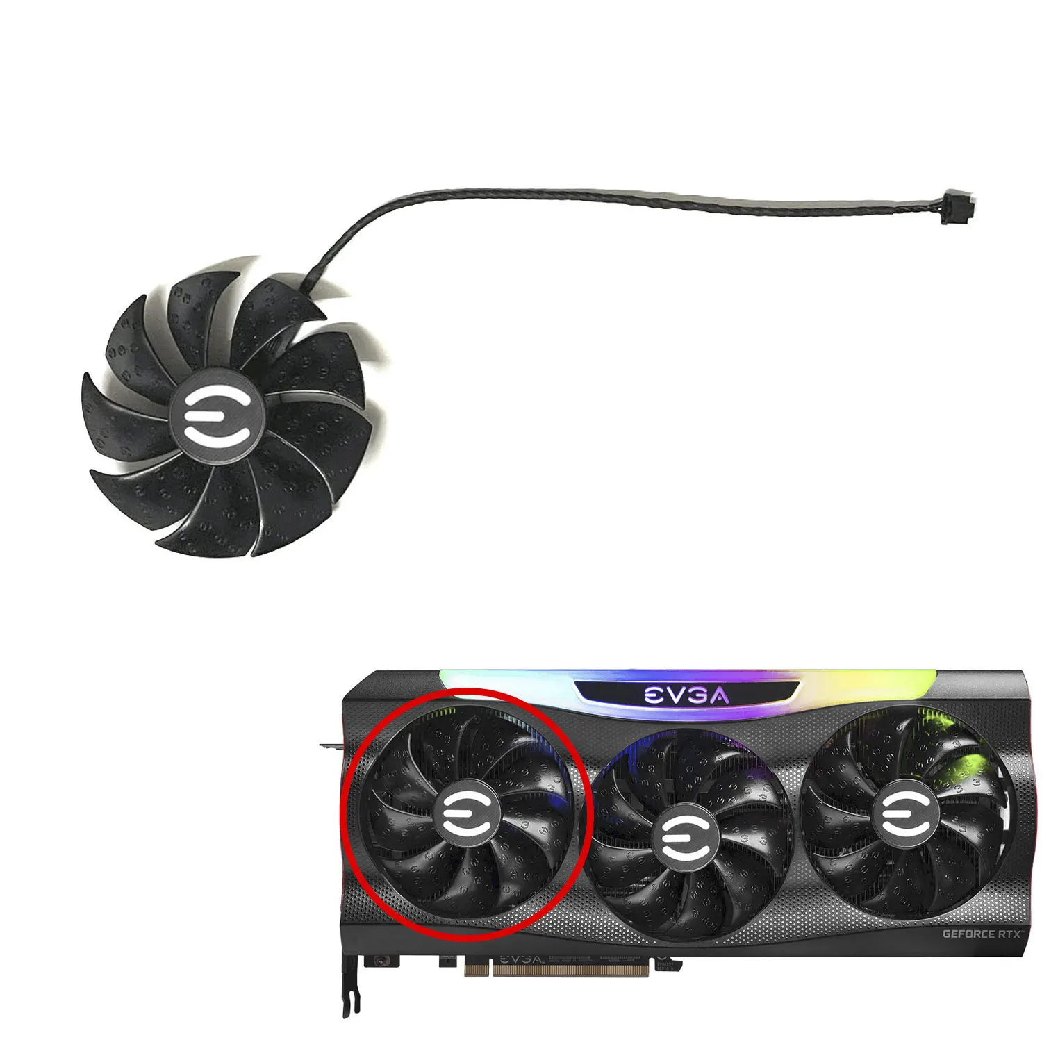 مروحة تبريد لبطاقة الفيديو PLD09220S12H ، مبرد لألعاب EVGA GeForce RTX