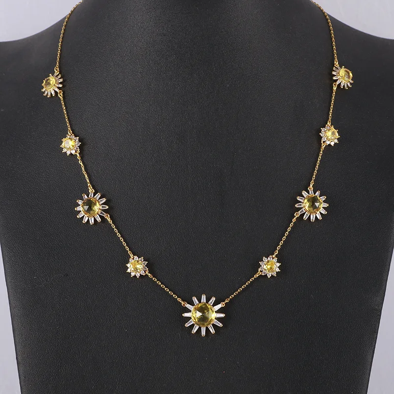 

Jewelry 1:1 42+7cm Sunflower Necklace For Women Best Gift to Wife Mom Girlfriend Free Shipping Fashion Jewelry