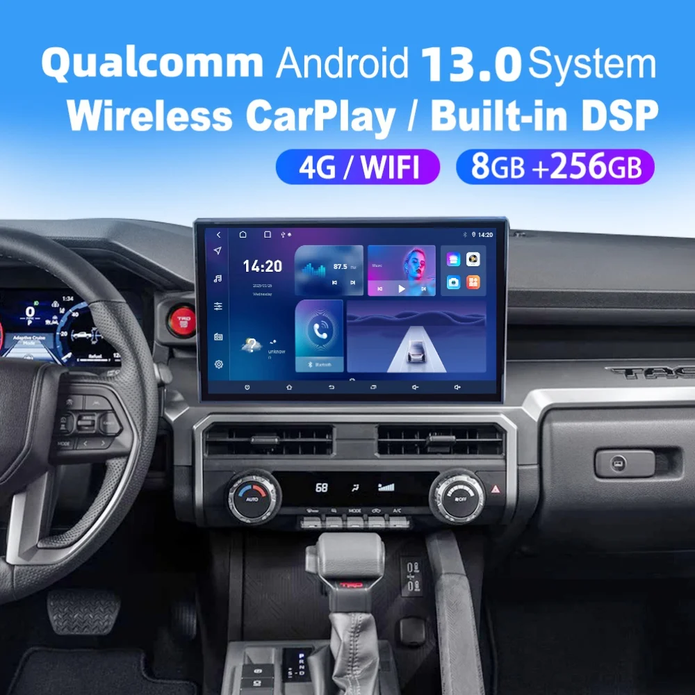 

14.6 inch Screen Qualcomm Carplay Android Car Multimedia Automotive For TOYOTA TACOMA 2024 2025 GPS Navi Car Radio Head Unit