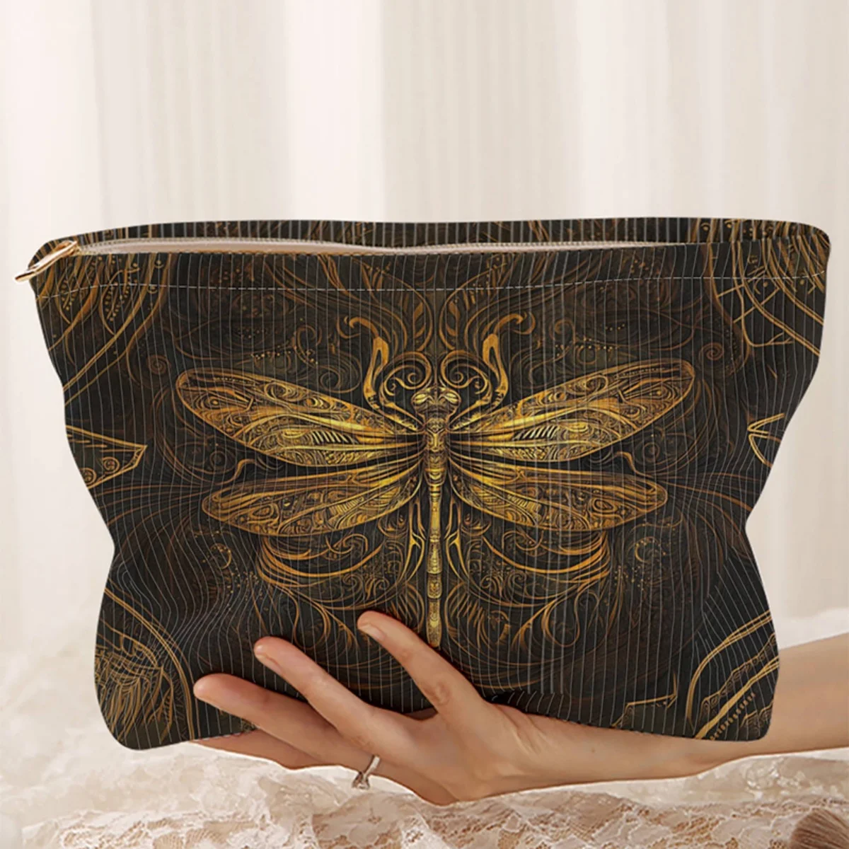 

Косметичка из вельвета с узором в виде бабочки, легкий органайзер на молнии, многофункциональная сумка с подкладкой для хранения косметики