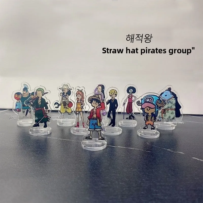4/10PCS ONE PIECE Luffyอะคริลิคเครื่องประดับอะนิเมะAction Figureโต๊ะรถตกแต่งชุดเด็กของเล่นของขวัญวันเกิด