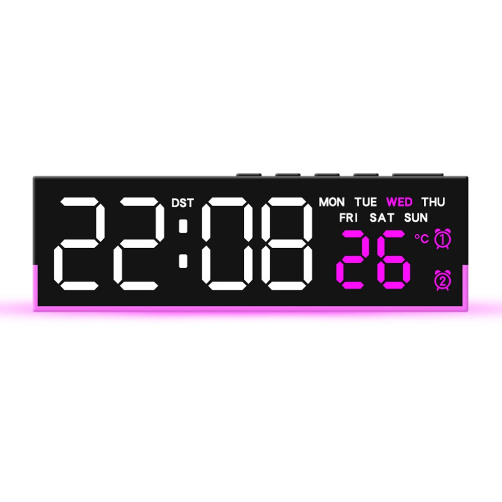 Adjustable Brightness LED Night Light Clock with Soft Glow and Temperature Display for Bedside Table and Nursery