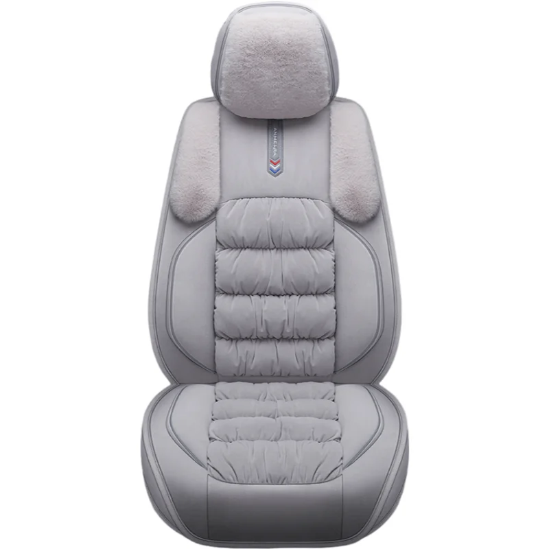 Motoptes Universal Car Seat Covers for Sedan SUV Silk Cotton Plush Durable Warm All Vehicles Car Front and Rear Seat