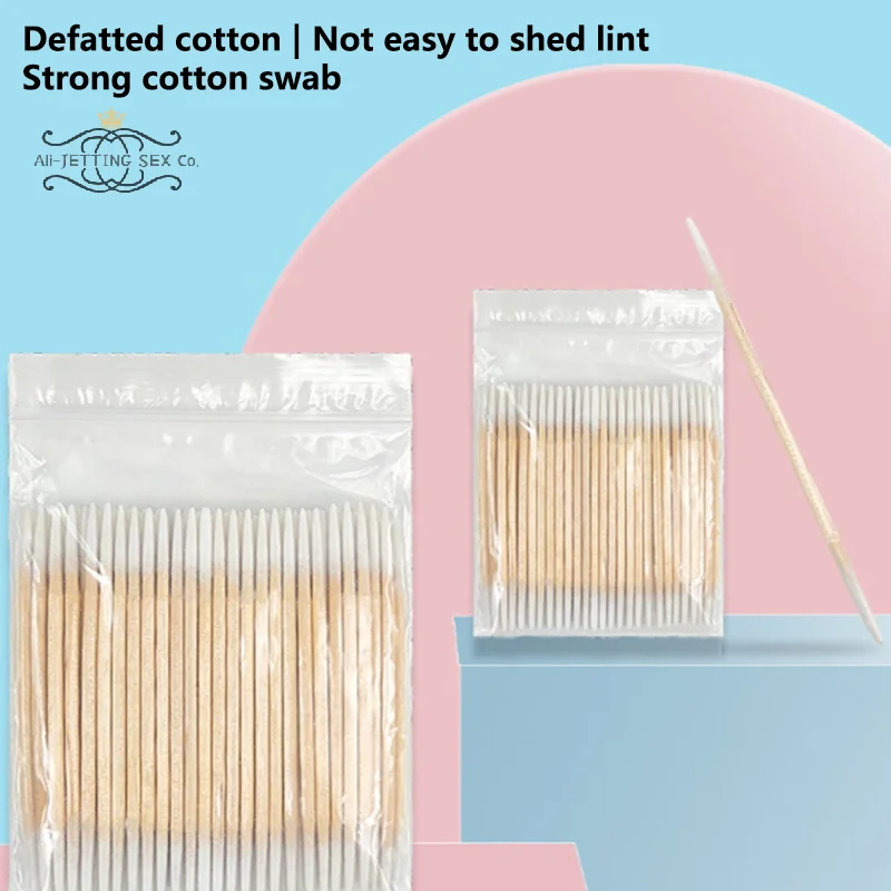 二尖使い捨て超小型綿棒ブラシ糸くずの出ないマイクロウッドメイクブラシまつげエクステンション接着剤除去ツール