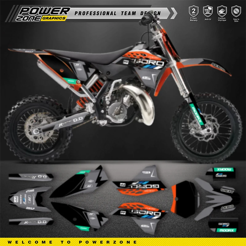 

PowerZone пользовательские графические фоны для команды, наклейки для KTM, комплект наклеек для KTM SX65 2009 2010 2011 2012 2013 2015 SX65cc 08