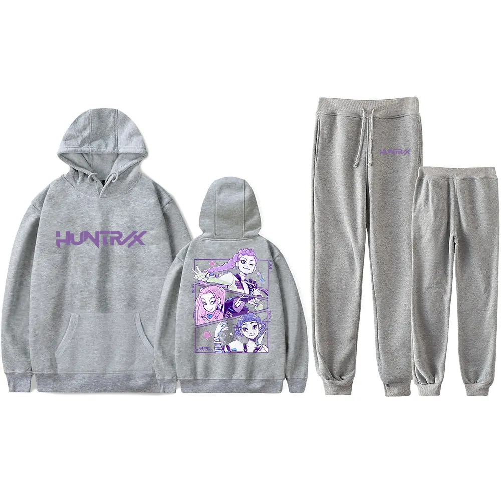 KPop Demon Hunters Merch The Tinas Tracksuit Vintage 90s PULLOVER Merch Hoodies Set Men Women Hoodies Pants Two-Piece Set Outfit
