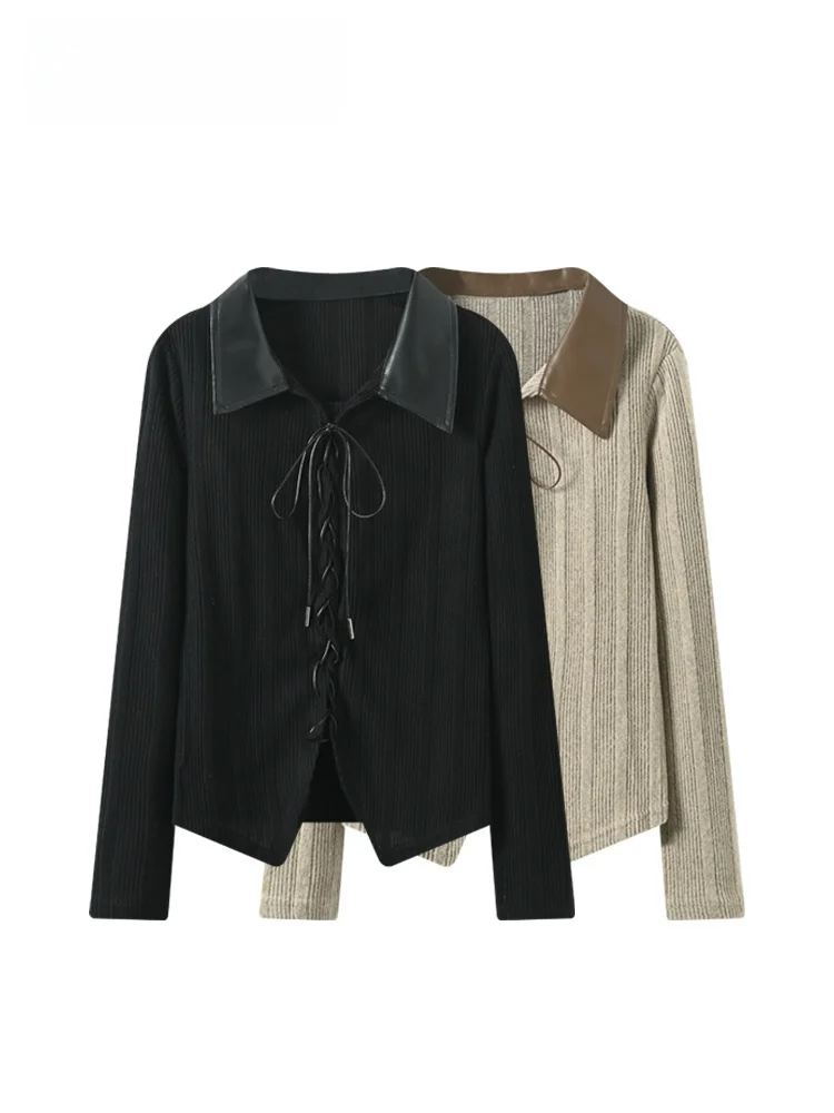 

Вязаный свитер большого размера с длинными рукавами для женщин, винтажный стиль, из полиэфирного волокна, тонкий, на весну