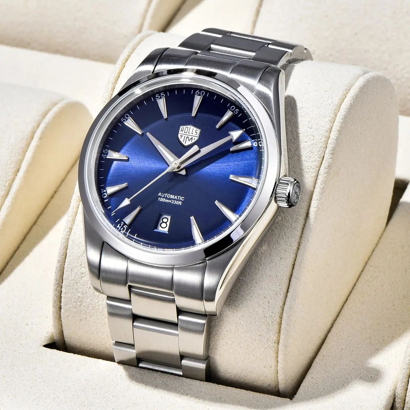 ساعات رولستيمي الرجالية الفاخرة AR الياقوت الكريستال ساعة أوتوماتيكية للرجال 100 متر مقاوم للماء اليابان NH35A ساعة اليد الميكانيكية الرجال