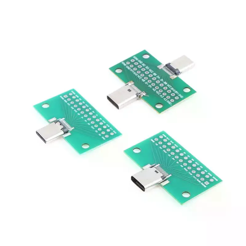Type-C Male To Female USB 3.1 Test PCB Board Adapter Type C 24P 2.54MM Socket For Data Line Wire Transfer Connector