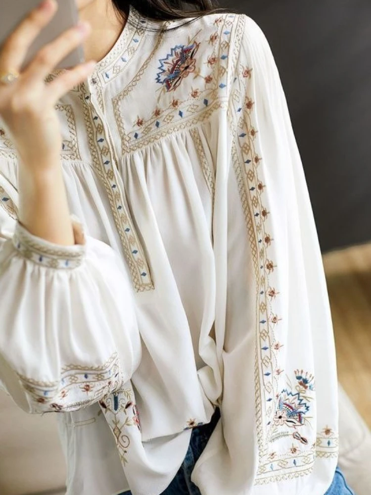 Ethnic Chic Fashion - Blusa Feminina Estampada Versátil e Elegante,