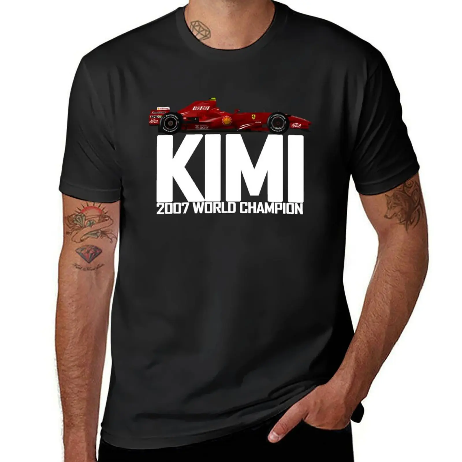 

Kimi Raikkonen - F2007 World Champion Text T-Shirt kawaii clothes anime clothes quick drying vintage clothes mens t shirts pack