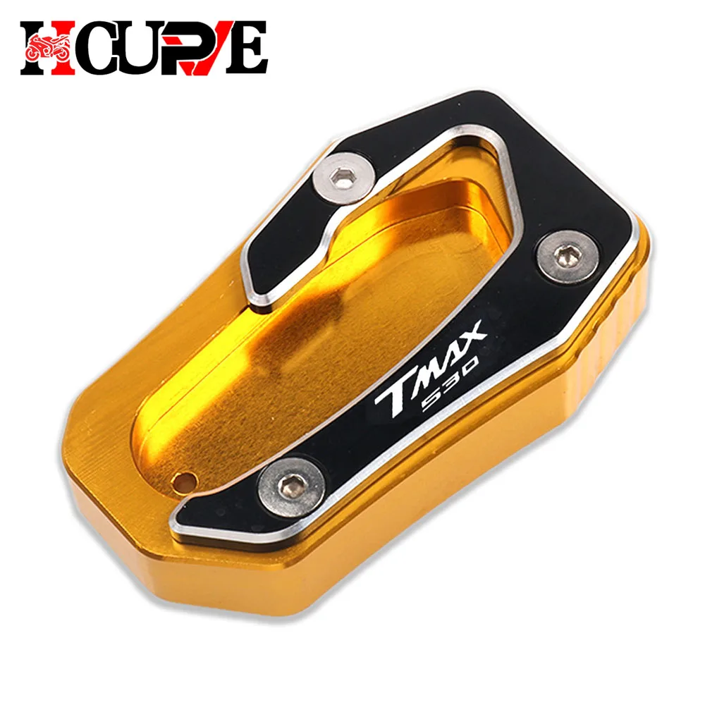 Motorcycle CNC Kickstand Foot Side Stand Extension Pad Support Plate Enlarge For T-MAX TMAX 530 SX DX TMAX530 2017-2023