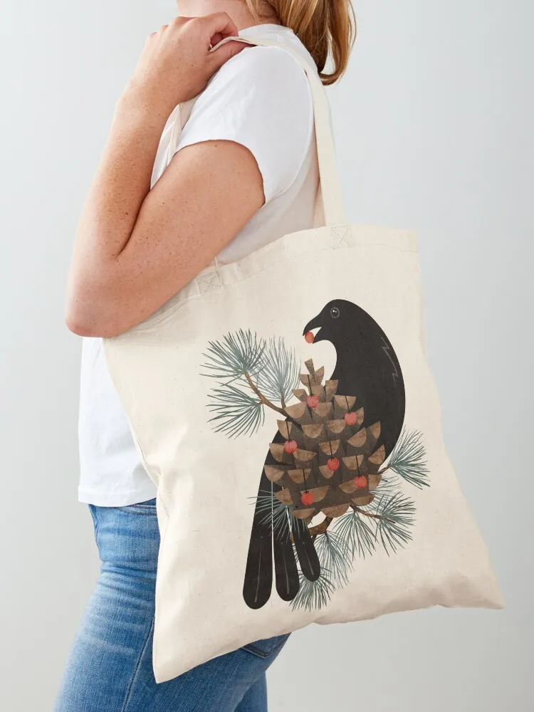 Bird & Berries Tote Bag Lady bag custom canvas bag