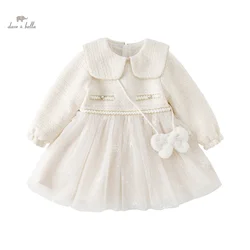 Dave Bella Girl's Dress Children's Autumn Winter Princess Dress Charm Sweet Classy Gentle Fashion Mesh Party DB4237805