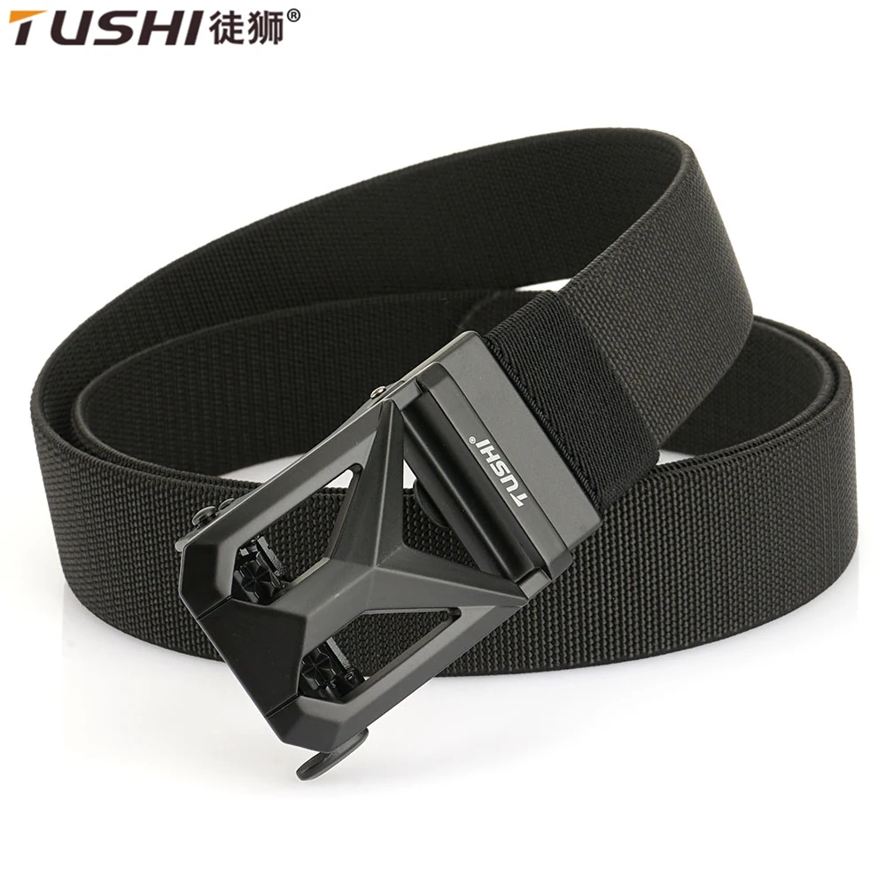 

TUSHI Men Belt Breathable Strong Elastic Canvas Woven Belt for Men and Women Without The Need for Perforated Belt Casual Belt