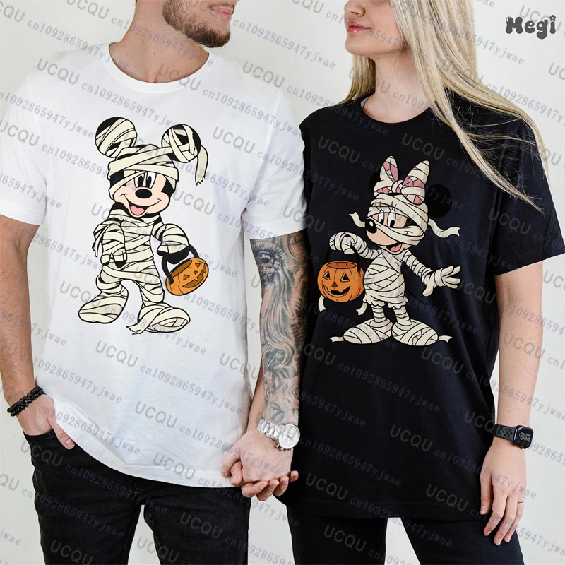 هالوين ميكي ميني دونالد ديزي الوالدين الطفل قصيرة الأكمام الأسرة تي شيرت الخريف Harajuku عادية موضة القطن الاطفال التي شيرت #2