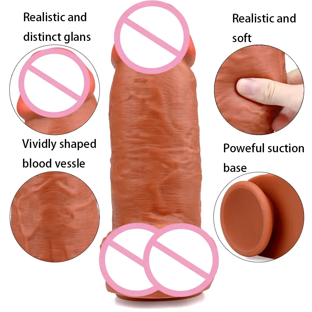 Super Huge Flesh Dildos Strapon Thick Giant Realistic Dildo Anal Butt with Suction Cup Big Soft Silicone Penis Sex Toy For Women