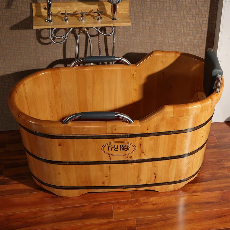 DSA cedar wooden bucket bath bucket bath bucket adult sauna fumigation wooden bathtub basin foot